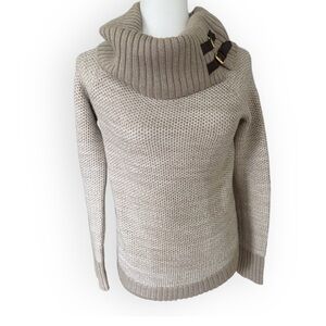 Banana Republic Buckle Detail Merino Wool Blend Cowl Neck Sweater Size XS